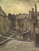 Vincent Van Gogh Backyards of Old Houses in Antwerp in the Snow (nn04) USA oil painting reproduction